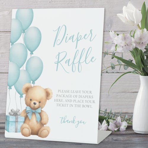 Blue Bear Baby Shower Diaper Raffle