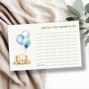 Blue Bear Balloon Advice For Mum Baby Shower