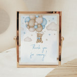 Blue Bear Balloon Baby Shower Thank you for Coming Poster<br><div class="desc">Make your event special with this We Can Bearly Wait Baby Shower with our cute and lovely printable Thank you for Coming Sign featuring adorable Bear Baby Shower theme. Download,  personalize,  and create lasting memories with this perfect touch for your joyous celebration!

BS621</div>