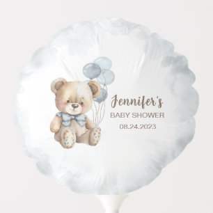 Blue bear balloon boy baby shower filled Balloon