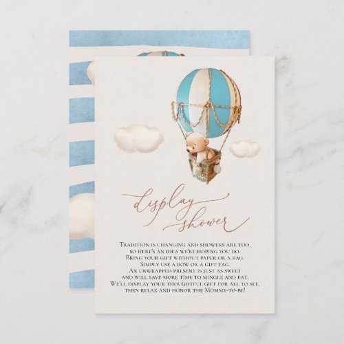 Blue Bear Balloon Display Shower Enclosure Card