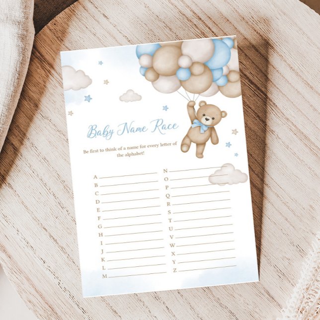 Blue Bear Balloons Baby Shower Baby Name Race Game (Blue Bear Baby Shower Baby Name Race Game)