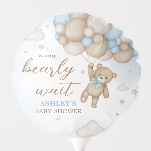 Blue Bear Balloons Baby Shower Balloons (Front)