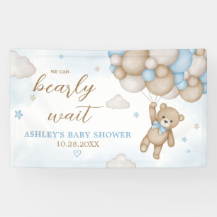 Blue Bear Balloons Baby Shower Banner