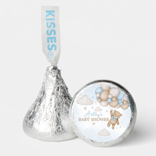 Blue Bear Balloons Baby Shower Hershey®'s Kisses® (Front)