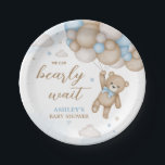 Blue Bear Balloons Baby Shower Paper Plates<br><div class="desc">Make your Teddy Bear baby shower extra special with these delightful round paper plates! Sturdy yet stylish,  these plates are perfect for serving delicious bites while complementing your theme in the most adorable way.

BS504</div>