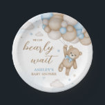 Blue Bear Balloons Baby Shower Paper Plates<br><div class="desc">Make your Teddy Bear baby shower extra special with these delightful round paper plates! Sturdy yet stylish,  these plates are perfect for serving delicious bites while complementing your theme in the most adorable way.

BS504</div>