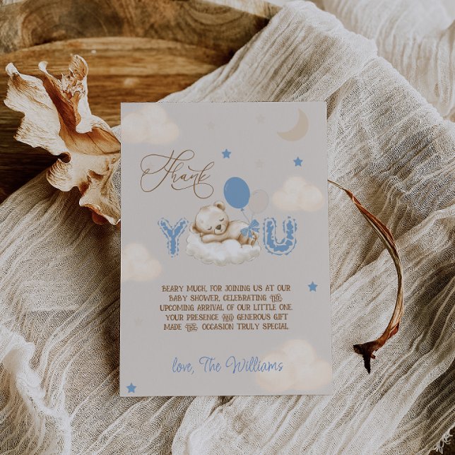 Blue Bear Beary Much Thank You Card (Creator Uploaded)