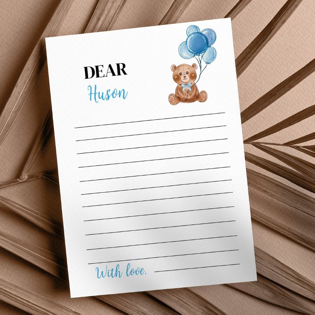 Blue Bear Birthday Time Capsule Message Card (Creator Uploaded)