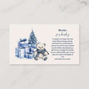 Blue Bear Christmas Baby Shower Books for Baby Enclosure Card