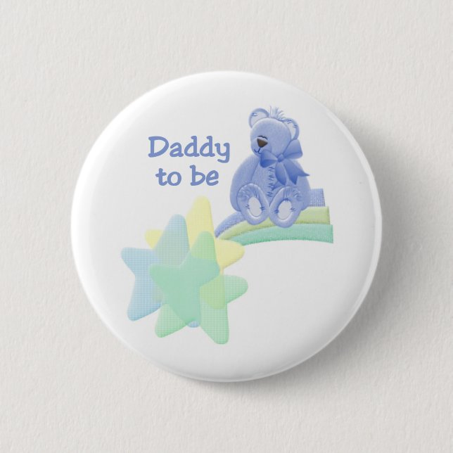 Blue Bear Daddy to Be Button (Front)