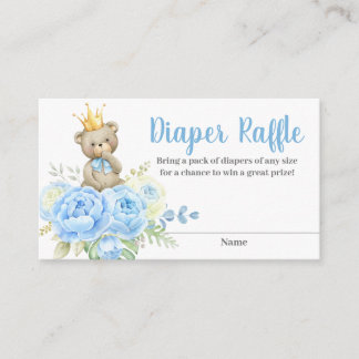 Blue Bear Diaper Raffle Enclosure Card