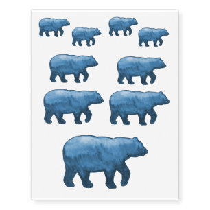 Blue Bear Temporary Tattoo