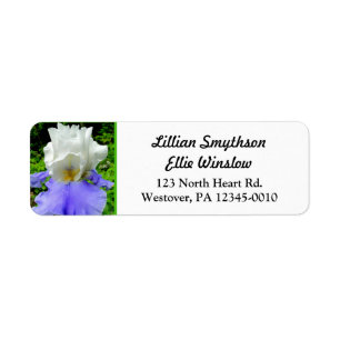 Blue Bearded Iris Custom Skinny Address Labels