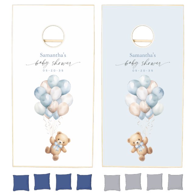 Blue Bearly Wait-Baby Boy Shower Cornhole Game  (Set)