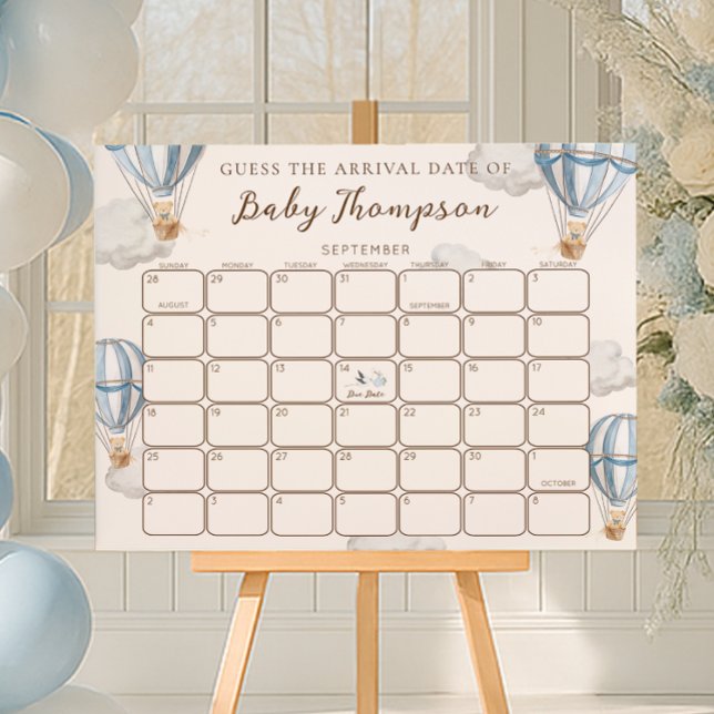 Blue Bearly Wait Guess The Arrival Date Game Sign (Creator Uploaded)