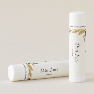 Blue beauty flower fall leaves lip balm