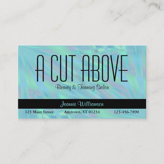 Blue Beauty Salon Business Card (Front)