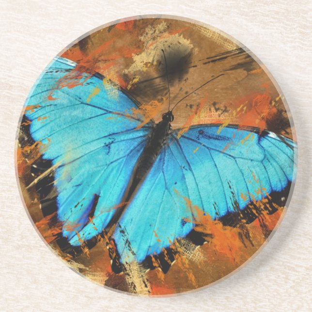 Blue Beauty Sandstone Coaster (Front)