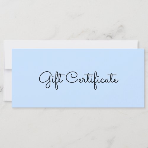 Blue Beauty Simple Business Gift Certificate