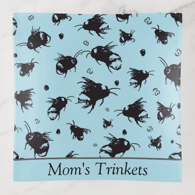 Blue Bee Custom Trinket Dish – Joyful Gift (Front)