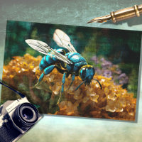 Blue Bee Decoupage Paper