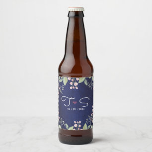 Blue beer bottle label