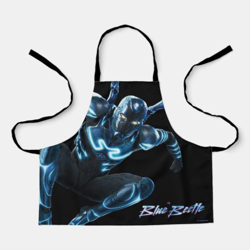 Blue Beetle Leaping Character Art Apron