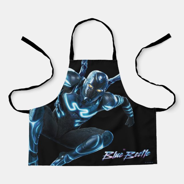 Blue Beetle Leaping Character Art Apron (Front)