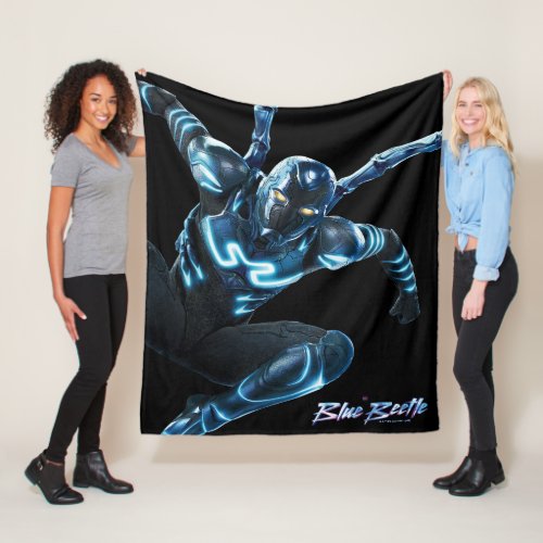 Blue Beetle Leaping Character Art Fleece Blanket