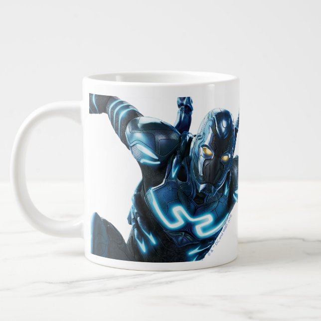 Blue Beetle Leaping Character Art Giant Coffee Mug (Left)