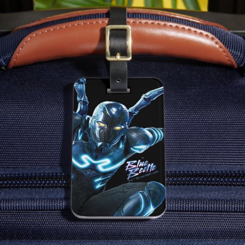 Blue Beetle Leaping Character Art Luggage Tag