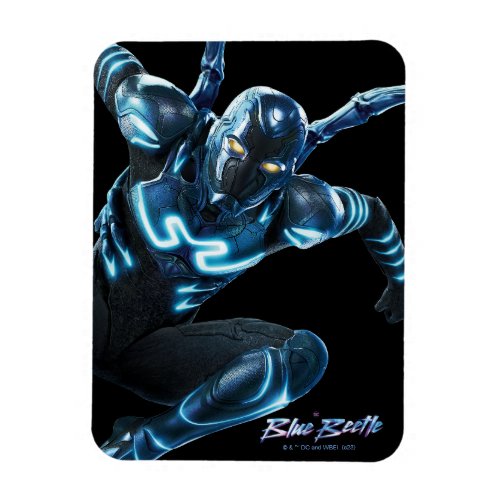 Blue Beetle Leaping Character Art Magnet
