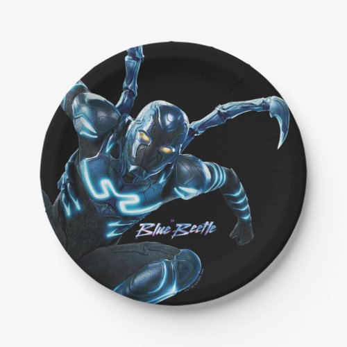 Blue Beetle Leaping Character Art Paper Plates