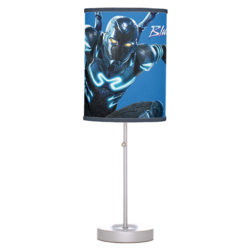 Blue Beetle Leaping Character Art Table Lamp