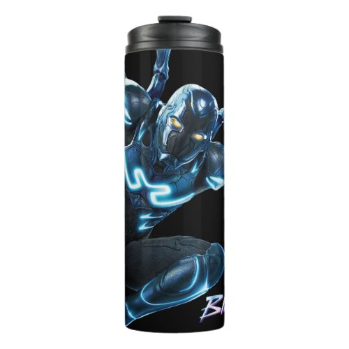 Blue Beetle Leaping Character Art Thermal Tumbler