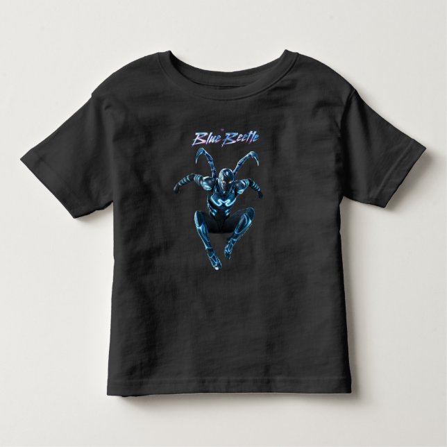 Blue Beetle Leaping Character Art Toddler T-shirt (Front)