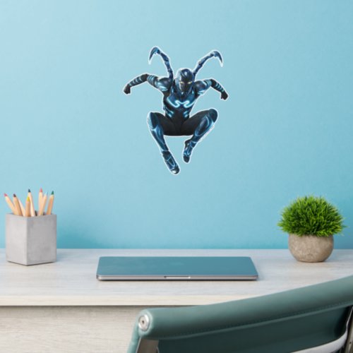 Blue Beetle Leaping Character Art Wall Decal