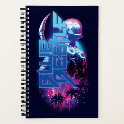 Blue Beetle Retrowave City Lights Notebook