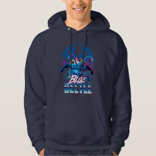 Blue Beetle Retrowave City Sunset Hoodie