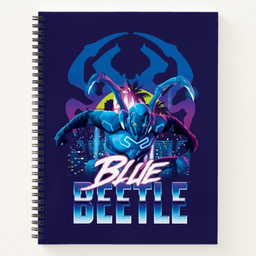 Blue Beetle Retrowave City Sunset Notebook