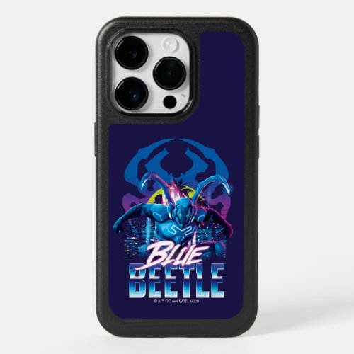 Blue Beetle Retrowave City Sunset OtterBox iPhone 14 Pro Case