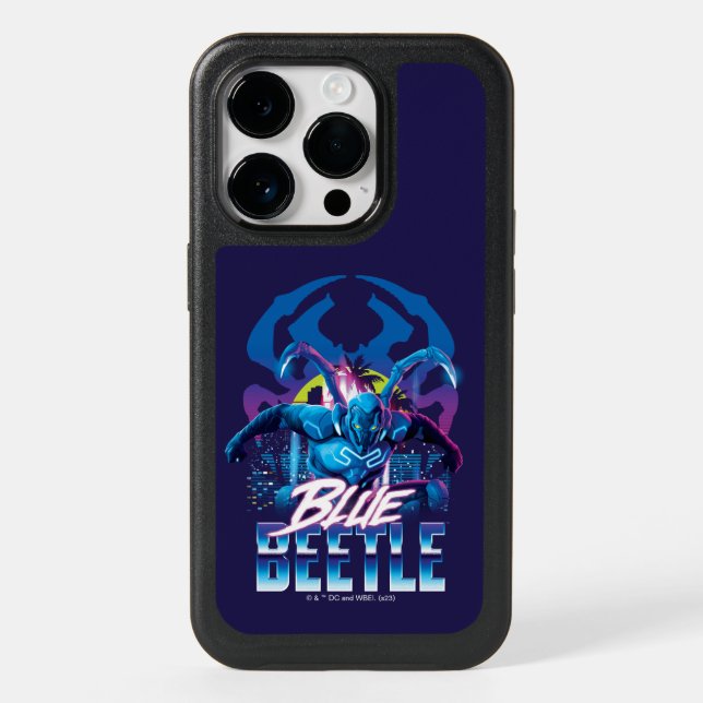 Blue Beetle Retrowave City Sunset Otterbox iPhone Case (Back)
