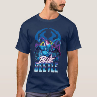 Blue Beetle Retrowave City Sunset T-Shirt
