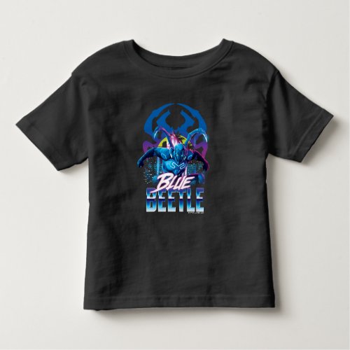 Blue Beetle Retrowave City Sunset Toddler T_shirt