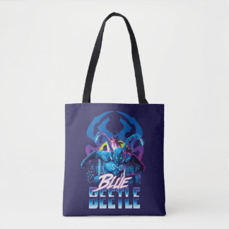 Blue Beetle Retrowave City Sunset Tote Bag