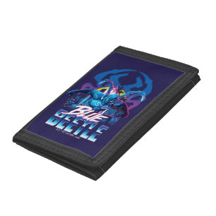 Blue Beetle Retrowave City Sunset Trifold Wallet