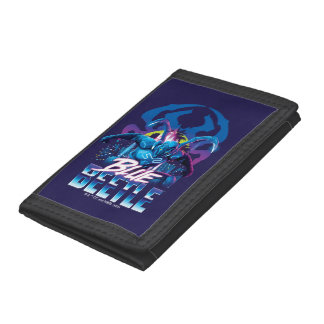 Blue Beetle Retrowave City Sunset Trifold Wallet