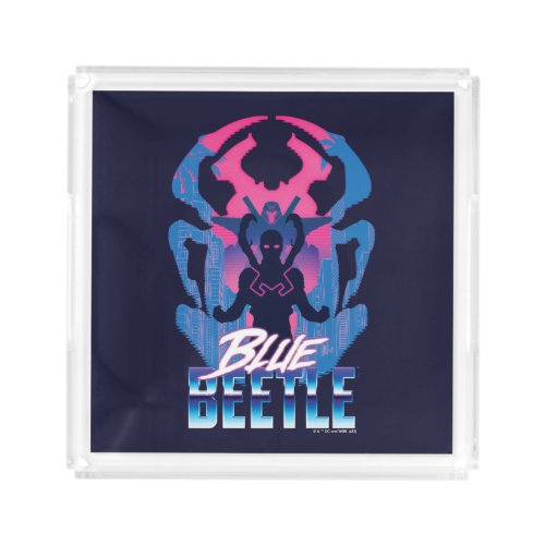 Blue Beetle Retrowave Versus Graphic Acrylic Tray