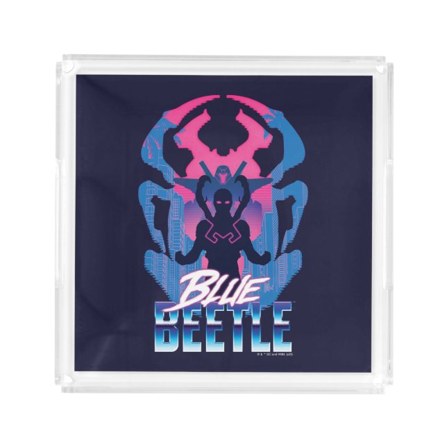 Blue Beetle Retrowave Versus Graphic Acrylic Tray (Front)